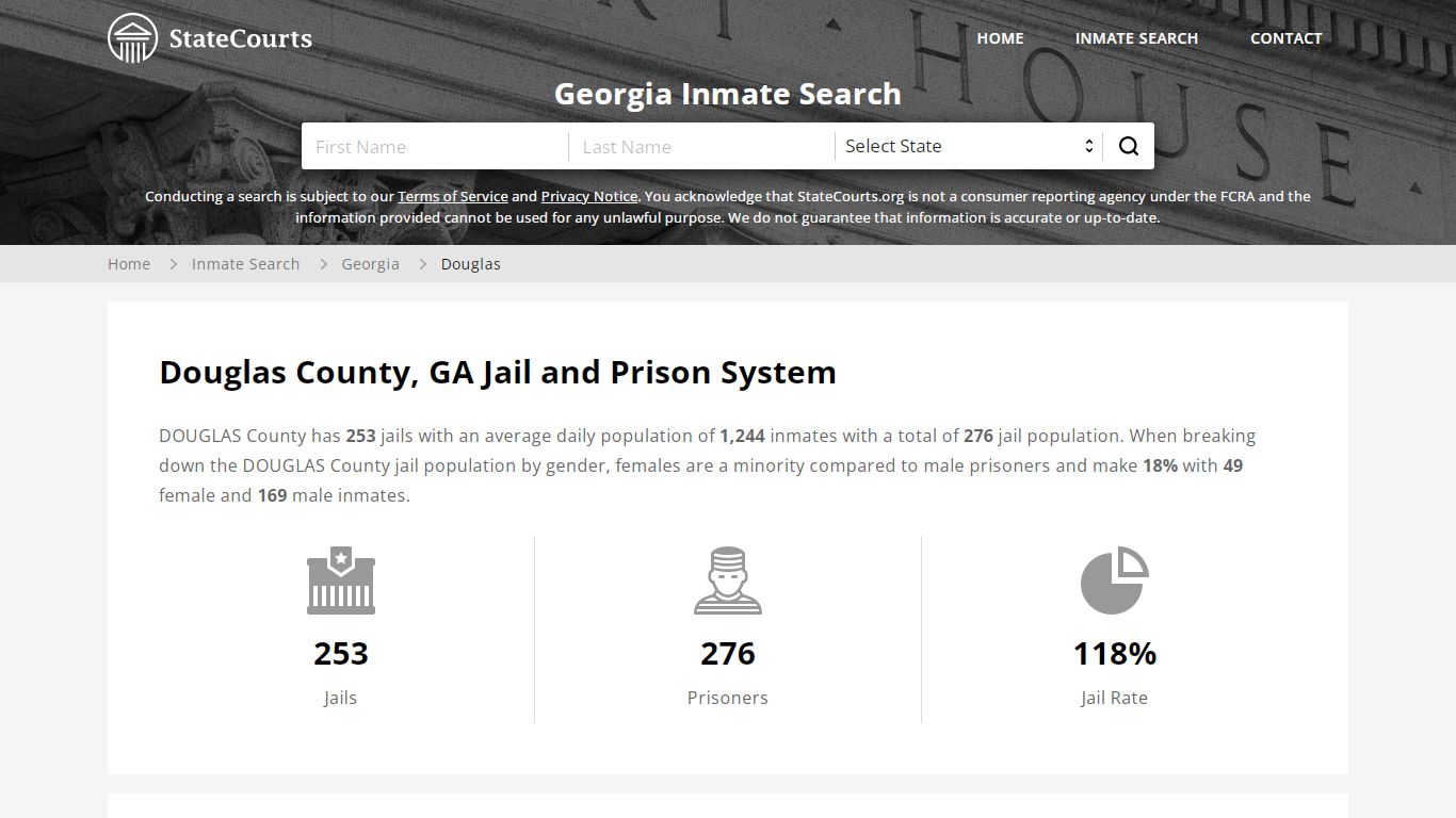 Douglas County, GA Inmate Search - StateCourts