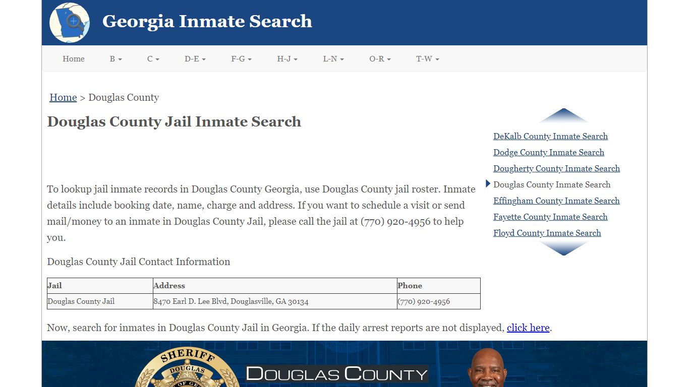 Douglas County Jail Inmate Search